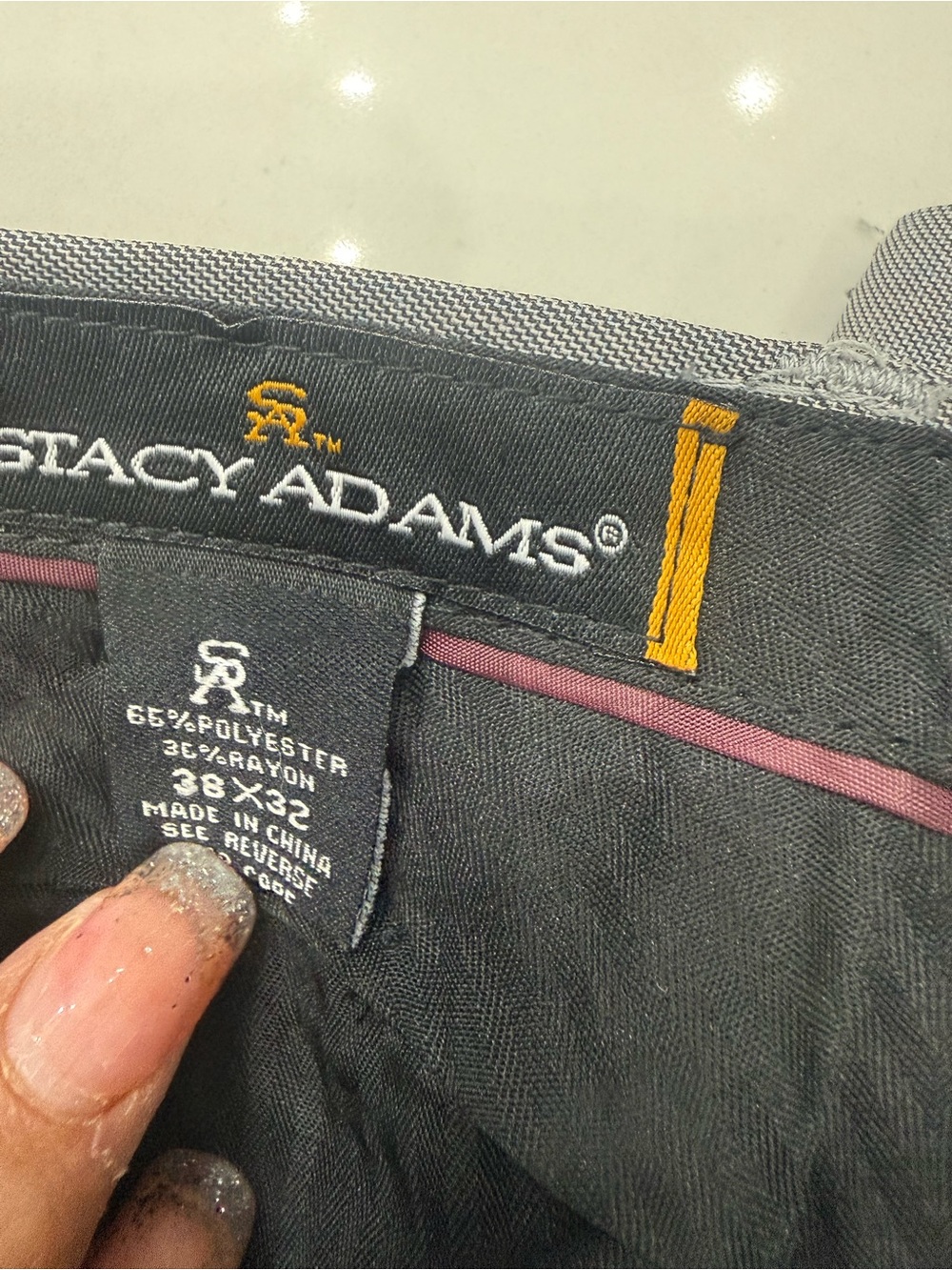 Gray Button-Front Stacy Adams Slacks - Picture 15 of 15